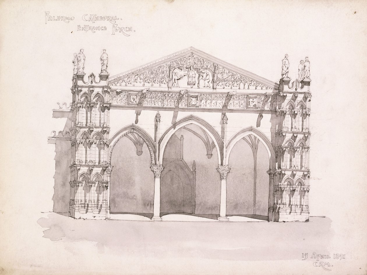 Kathedraal van Palermo, Studie van de Ingangsveranda door Charles Rennie Mackintosh