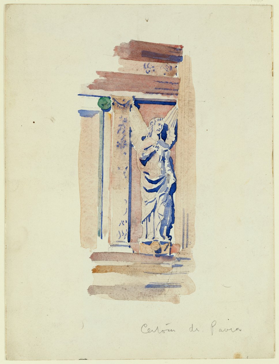 Studie van een engelbeeld, Certosa di Pavia, 1891 door Charles Rennie Mackintosh