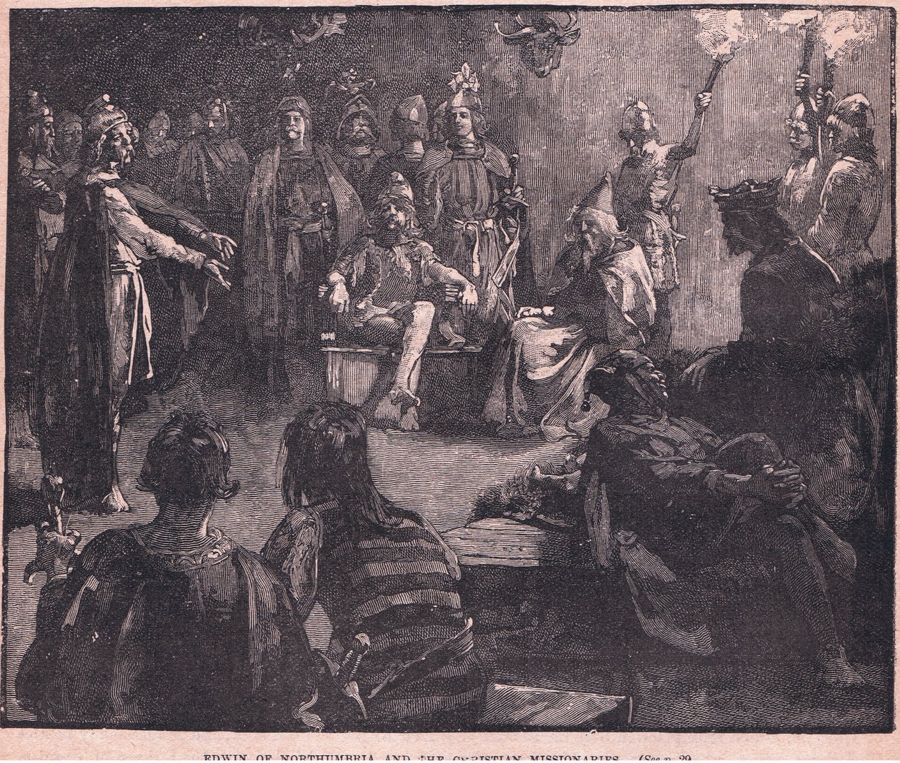 Edwin van Northumbria en de christelijke missionarissen door Charles Ricketts