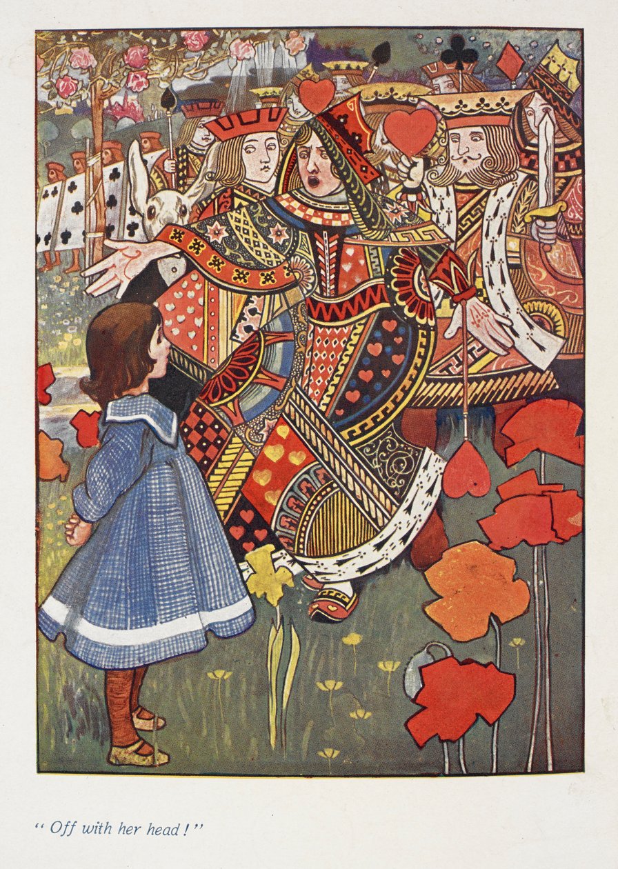 "Haar hoofd eraf." Alice met de rode koningin. door Charles Robinson