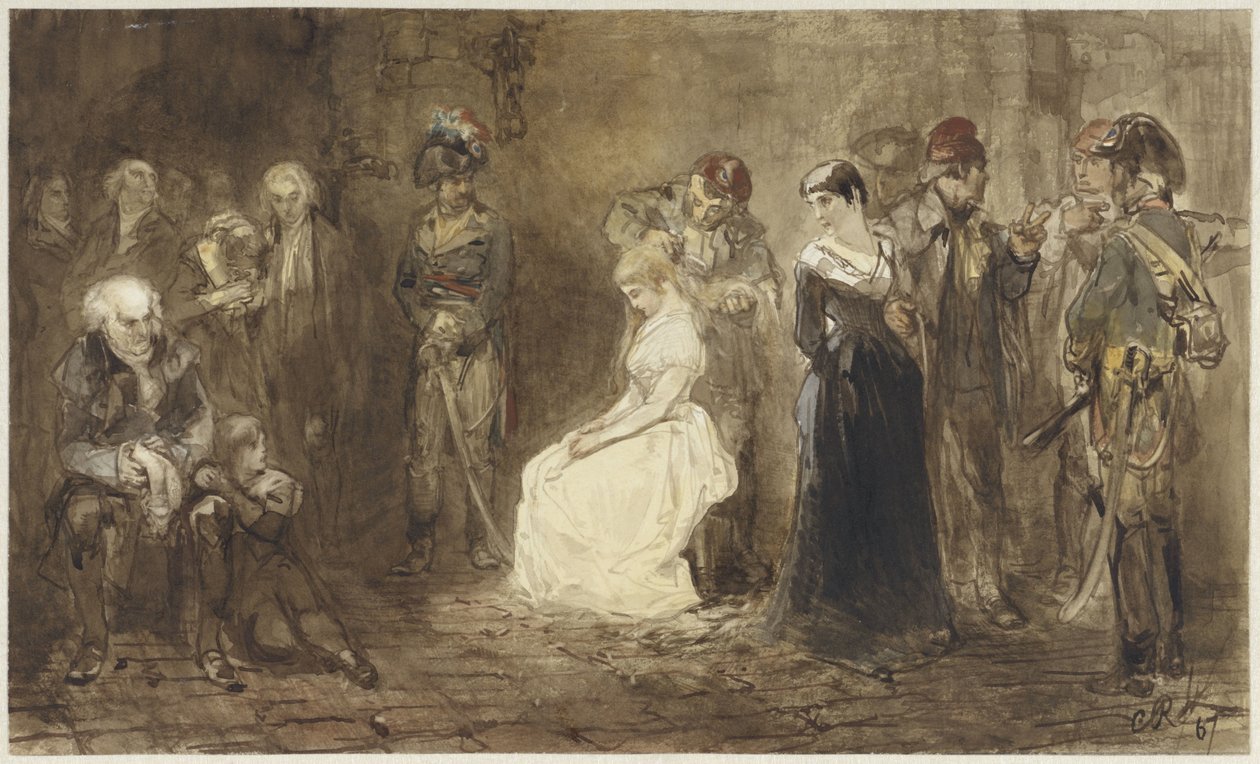 Prinses Elisabeth van Frankrijk in de gevangenis, 10 mei 1794 door Charles Rochussen