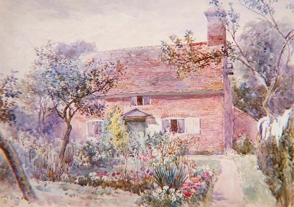 Een Tuin met een Huisje door Charles Rowbotham
