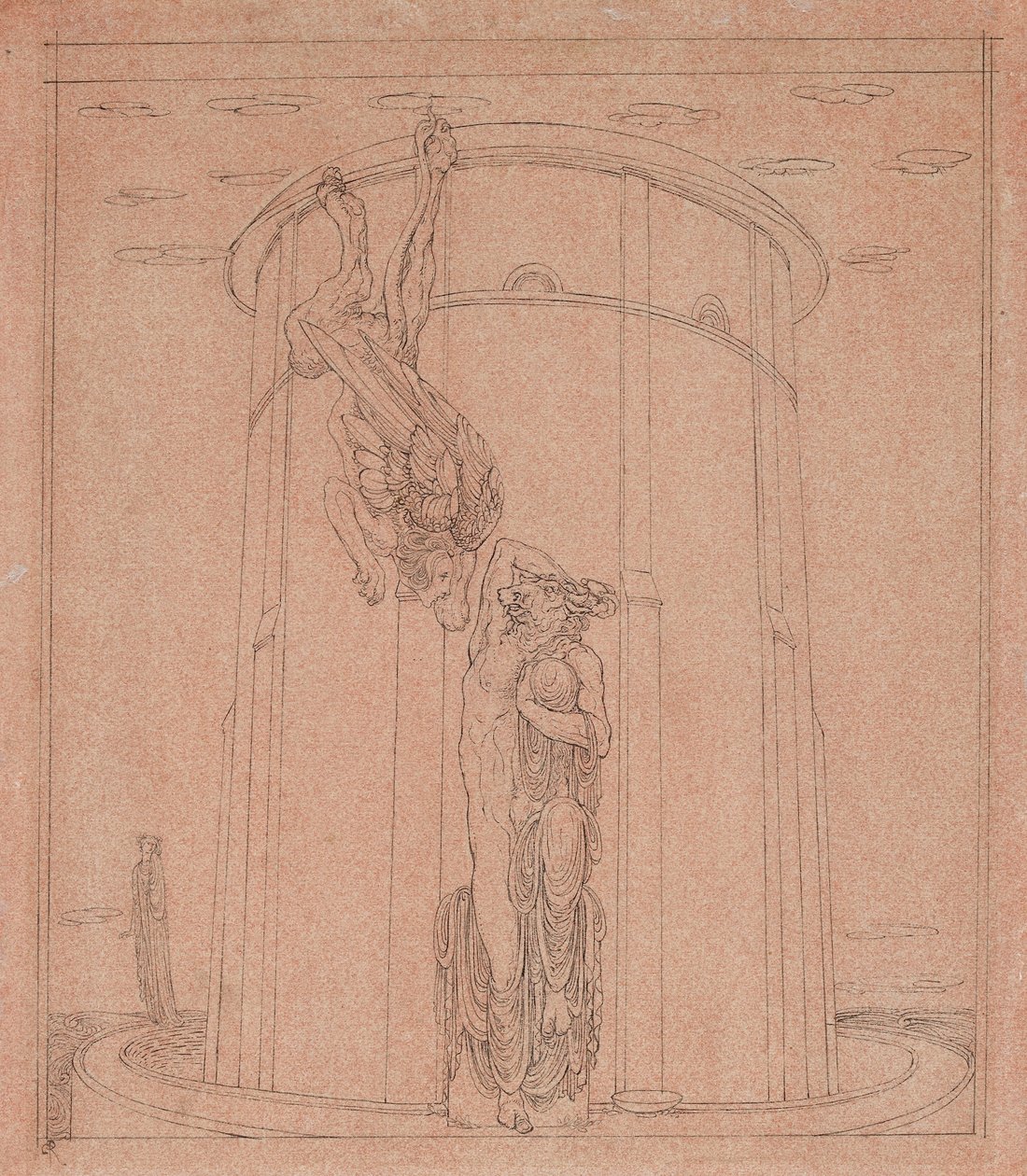 Het labyrint waarin de tweevormige stier was gestald, eind 19e eeuw door Charles S Ricketts