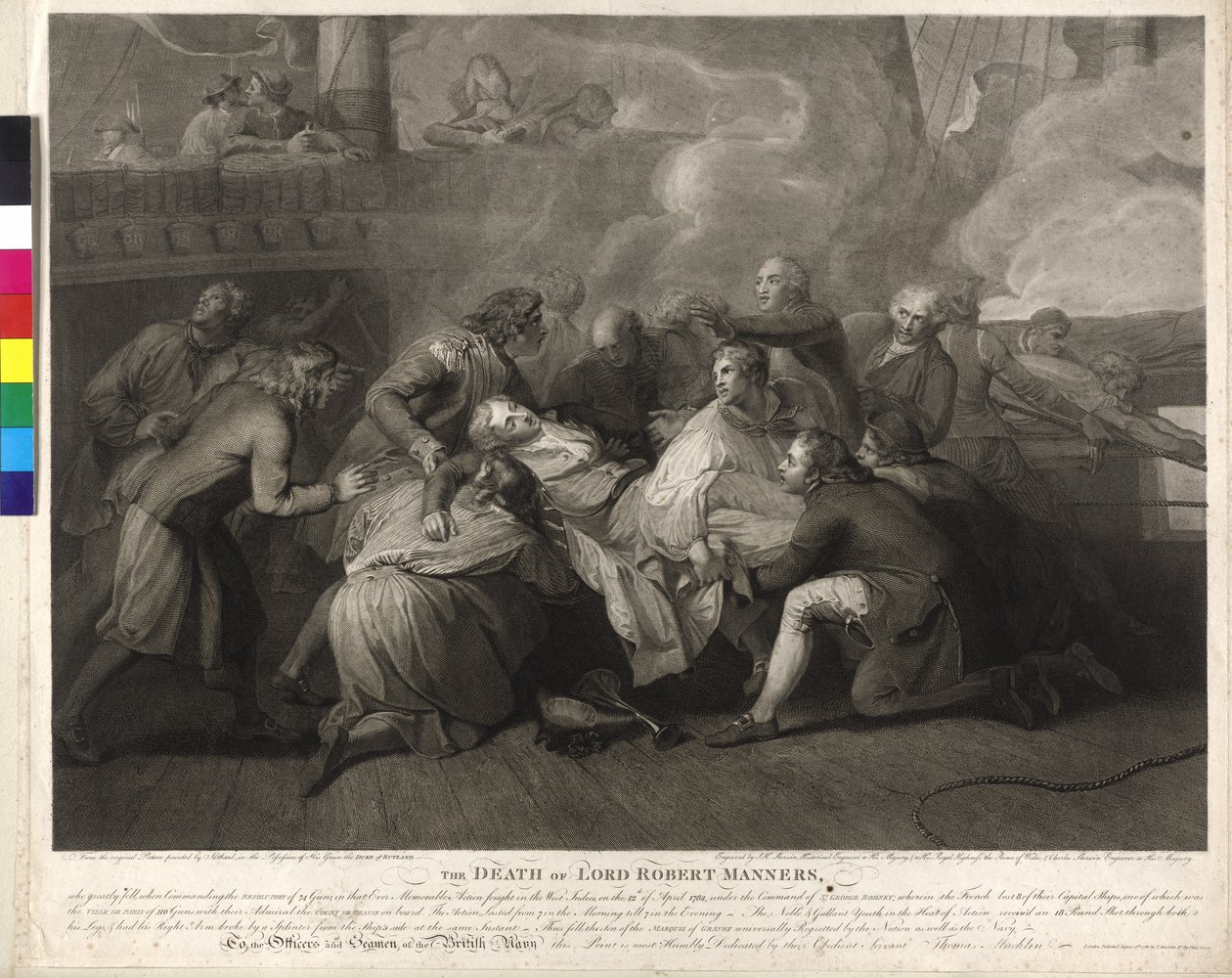 Lord Robert Manners (1758-1782) De dood van Lord Robert Manners door Charles Sherwin