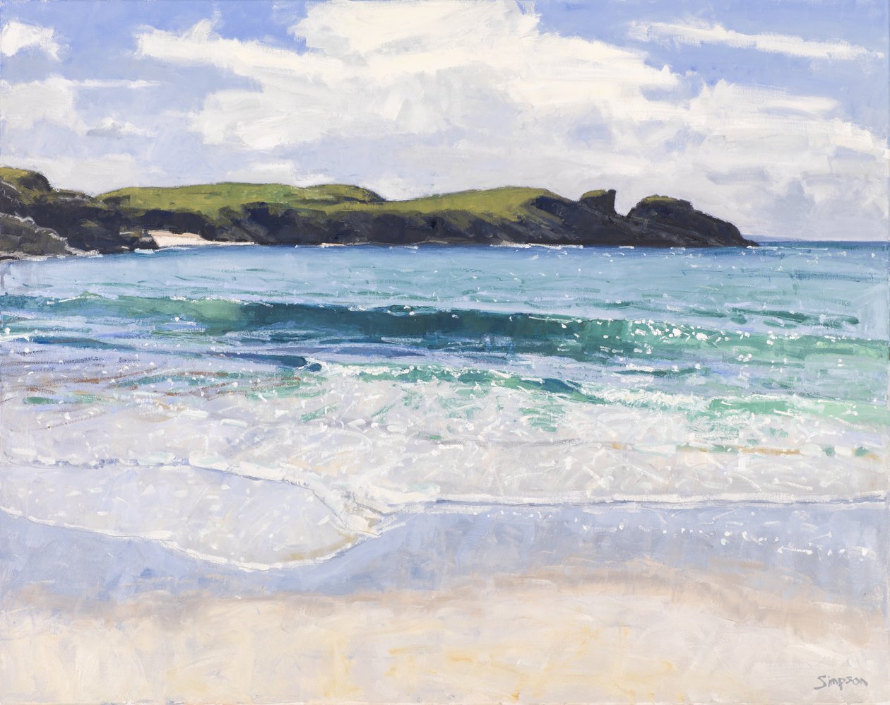 Clachtoll Sea, 2017 (olieverf op doek) door Charles Simpson