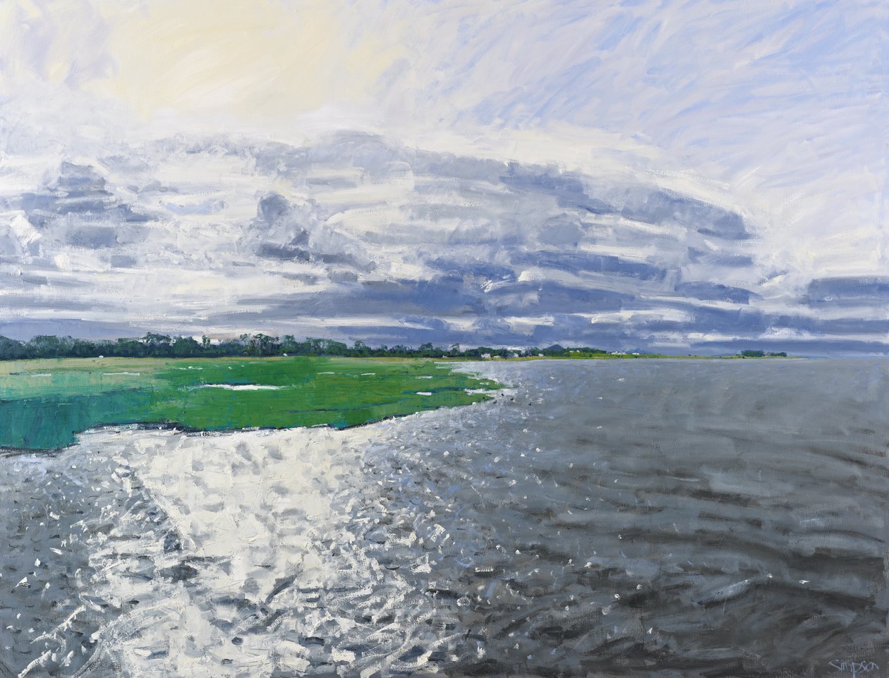 Oktoberlicht, Aberlady, 2012 (olieverf op doek) door Charles Simpson