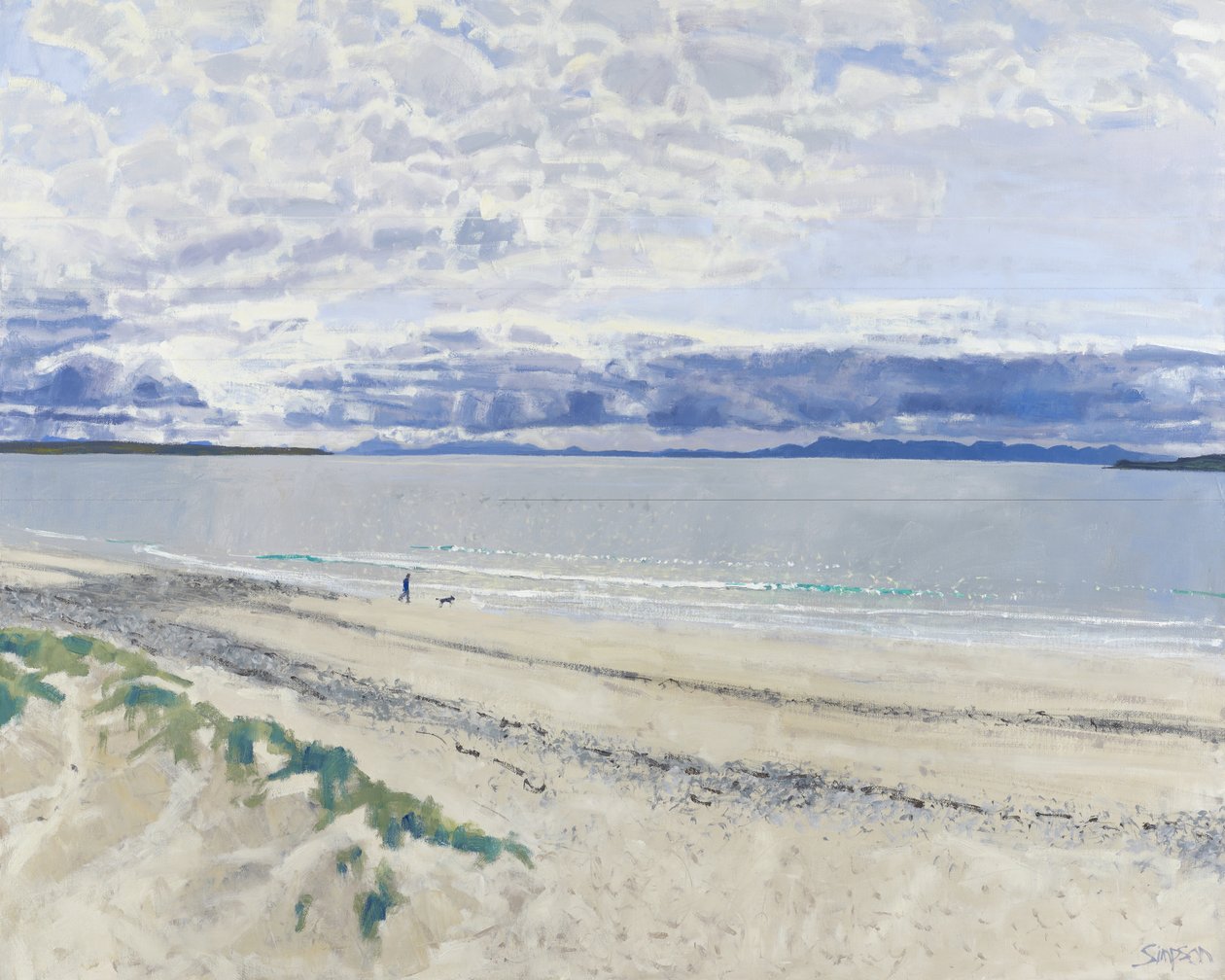 Wandelaar  hond, 2012 (olieverf op doek) door Charles Simpson