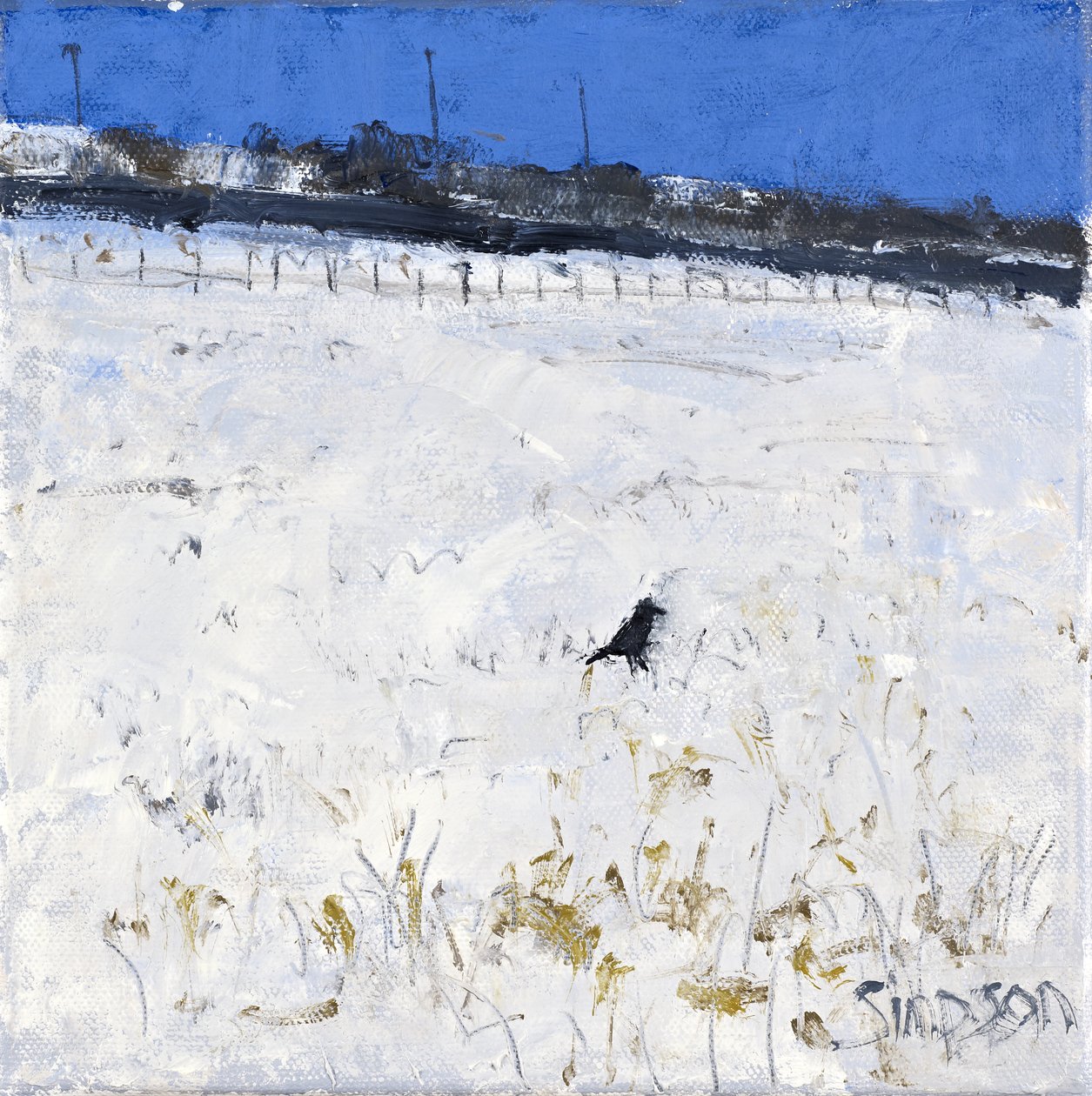 Winterkraai, 2011 (olieverf op doek) door Charles Simpson