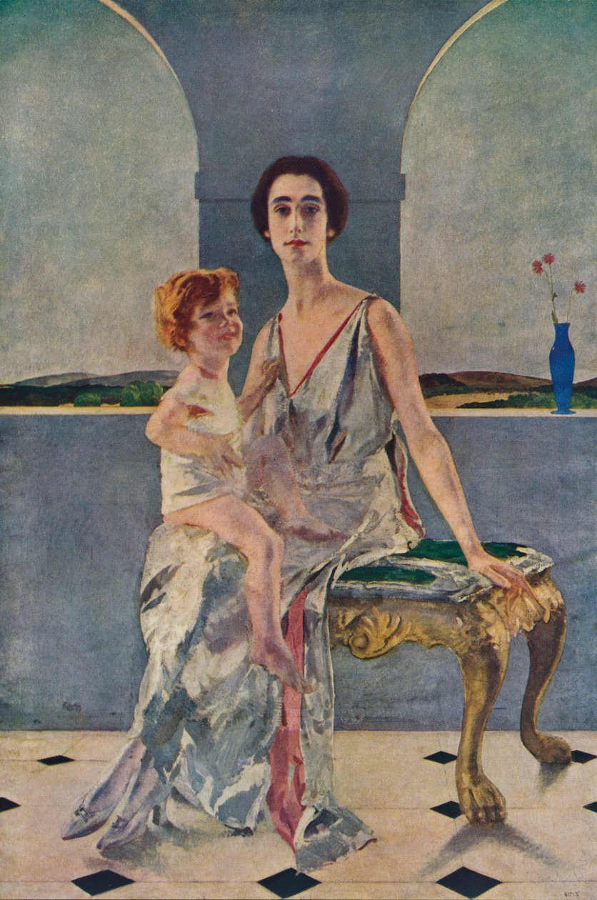 De gravin van Rocksavage en haar zoon, 1922 1935 door Charles Sims