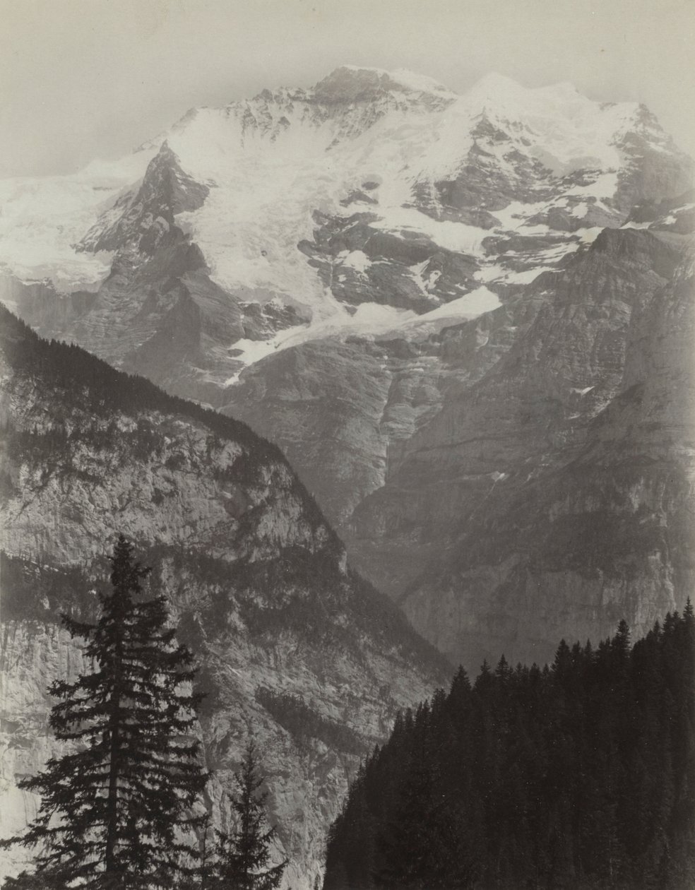 Jungfrau, uitzicht vanaf Mürren, Zwitserland, c. 1860s door Charles Soulier
