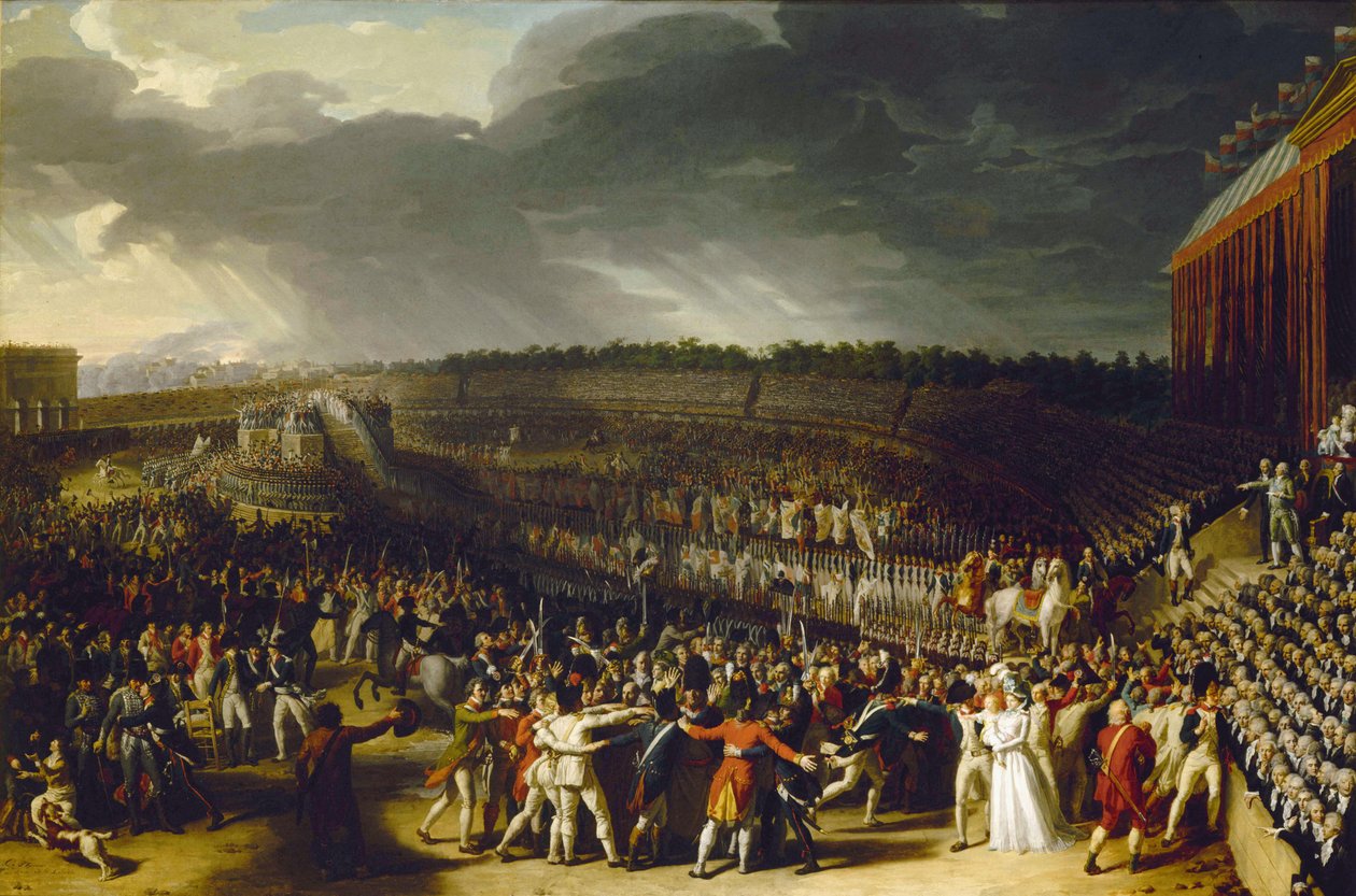 Het feest van de federatie op Champ de Mars op 14 juli 1790, 1792 door Charles Thevenin