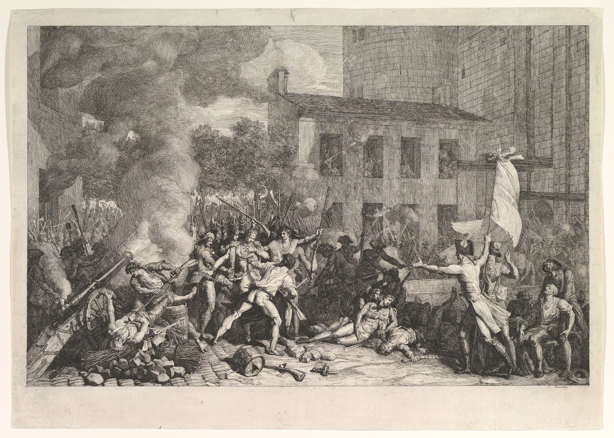 De Bestorming van de Bastille op 14 juli 1789 door Charles Thevenin