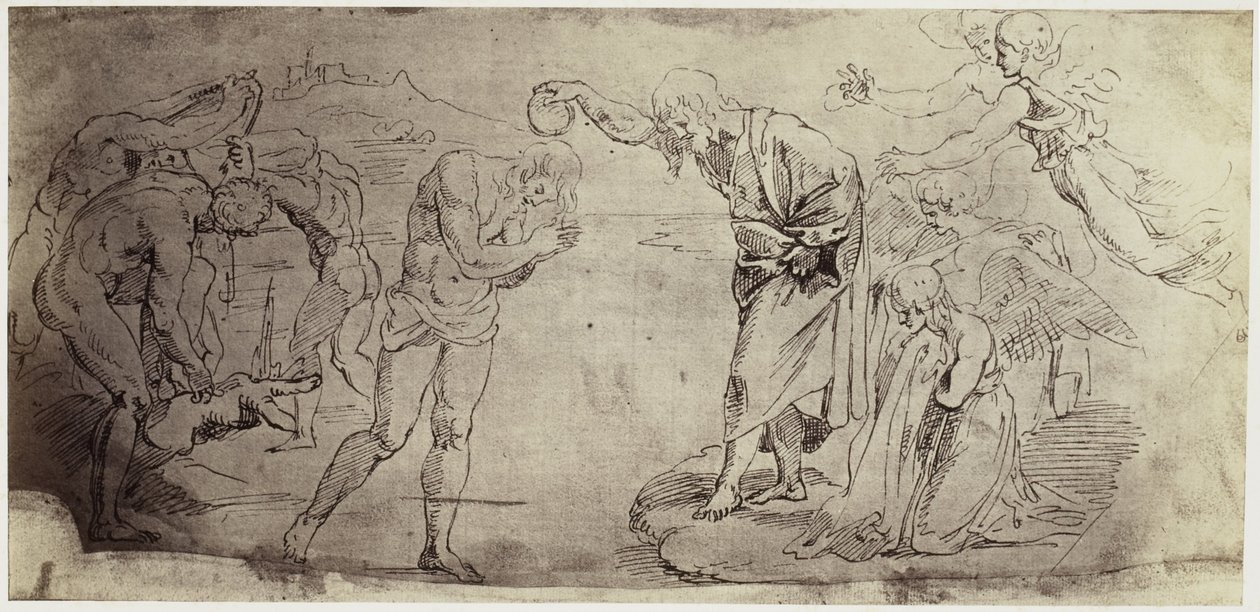 Doop van Christus in de Jordaan door Charles Thurston Thompson