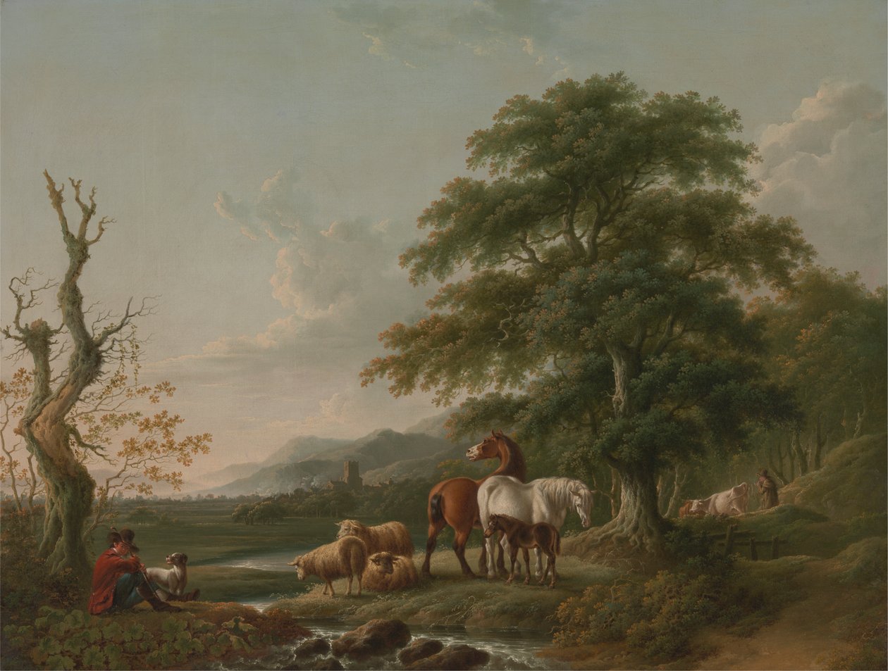 Landschap met een herder door Charles Towne