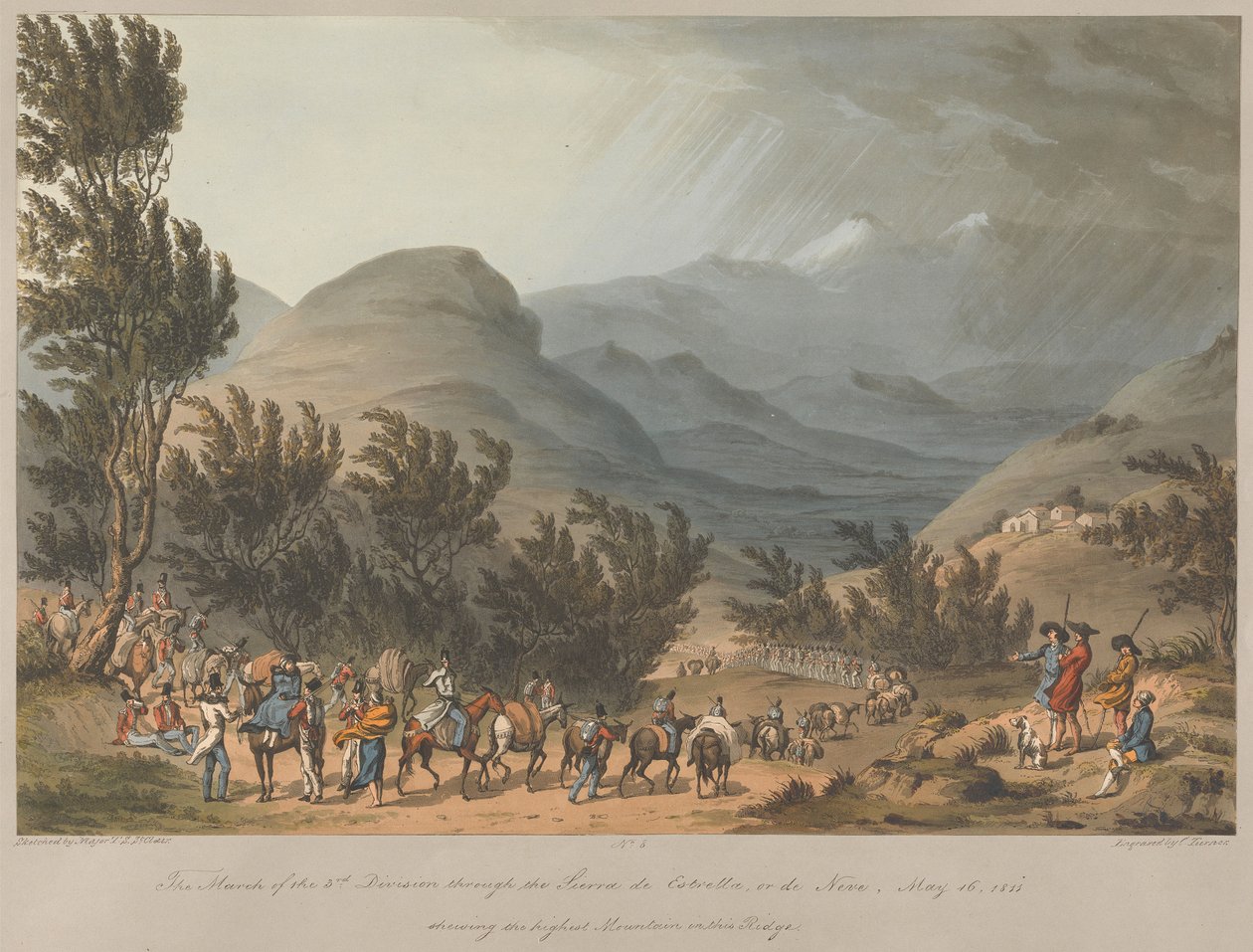 Nr. 8 De tocht van de 3e Divisie door de Sierra de Estiella of de Neve, 16 mei 1811 door Charles Turner