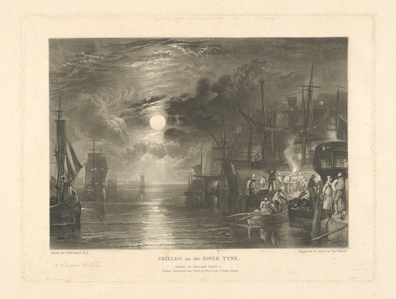 Schilden aan de rivier de Tyne door Charles Turner