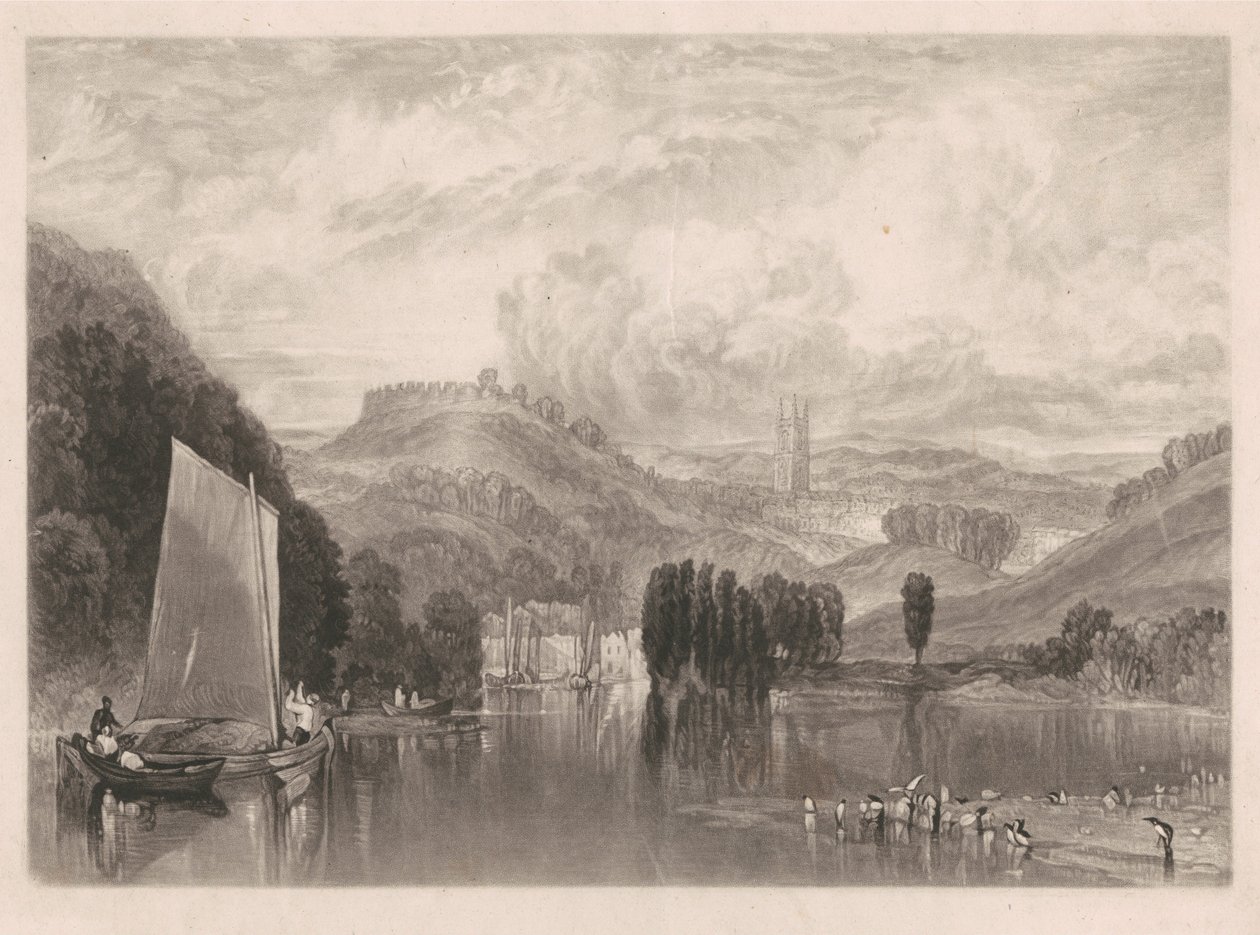 Totnes, aan de rivier de Dart door Charles Turner