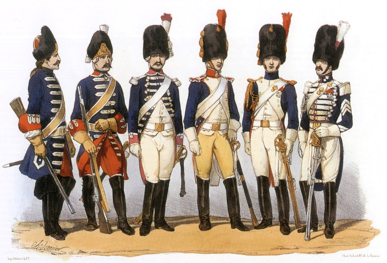 Uniformen in het Franse leger: Paardengrenadiers door Charles Vernier