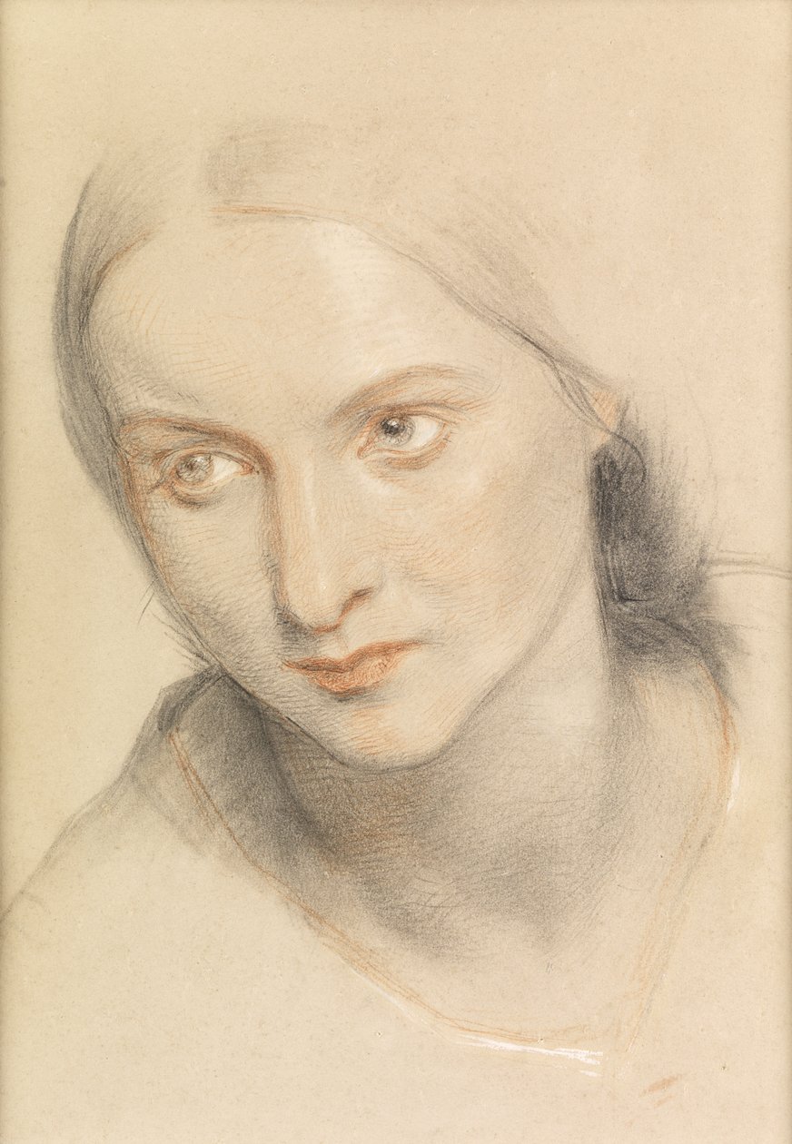 Studie van een vrouwenhoofd, 1894 door Charles West Cope