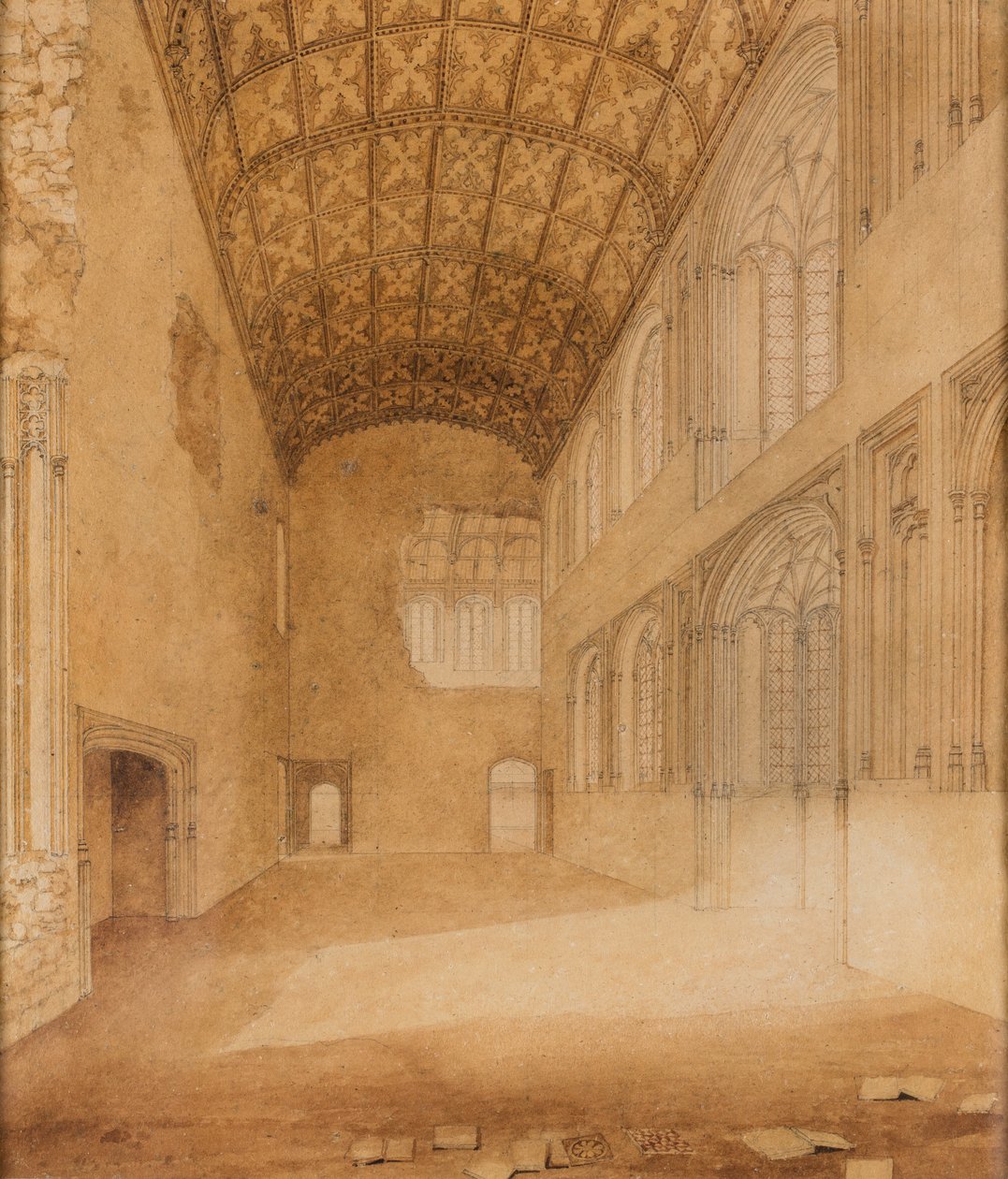 Crosby Hall, c1818 door Charles Wild
