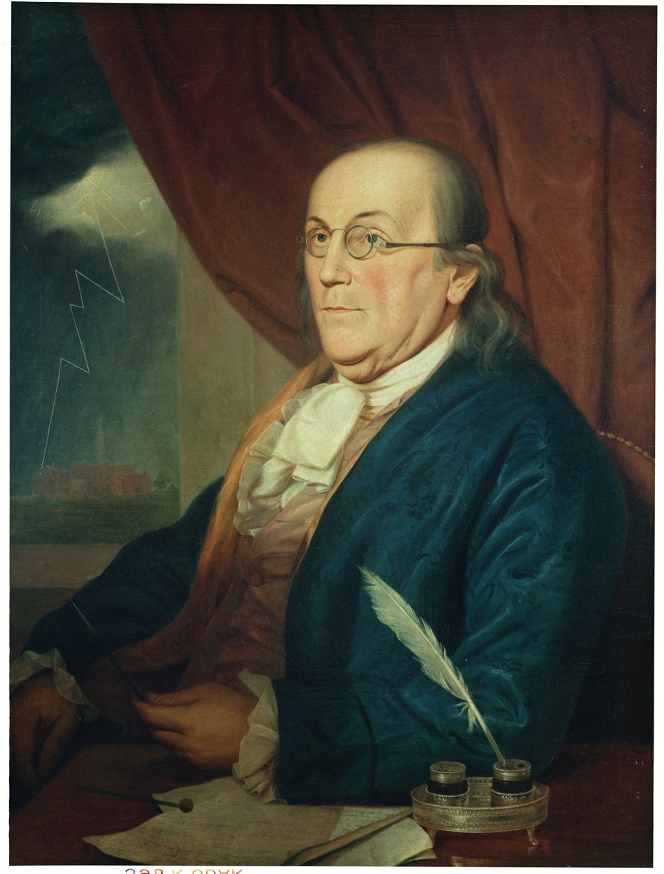 Portret van Benjamin Franklin door Charles Willson Peale