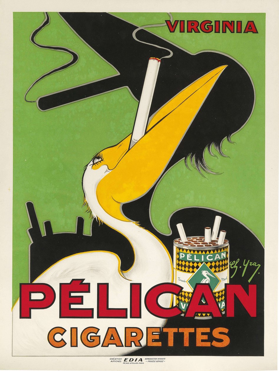 Pelican Sigaretten, c. 1930 door Charles Yray