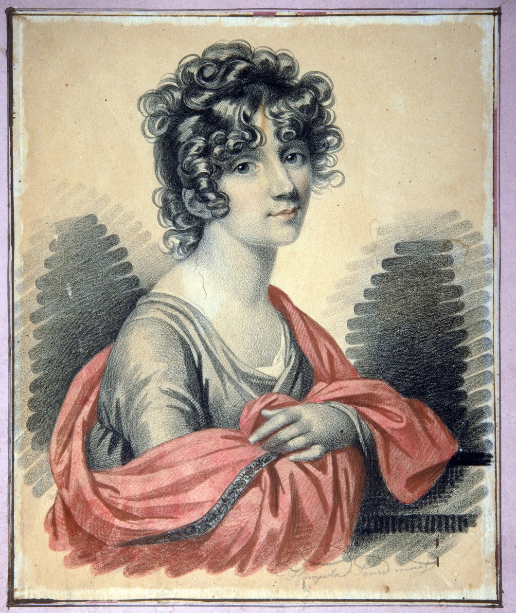 Portret van gravin Varvara Ivanovna Golitsyna, geboren Shipova - Werk van Carl von Hampeln, houtskool, pastel en sanguine op karton, circa 1820 door Charles de Hampeln