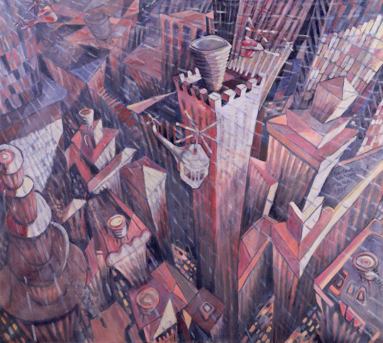 Hagelstorm in Downtown Manhattan door Charlotte Johnson Wahl