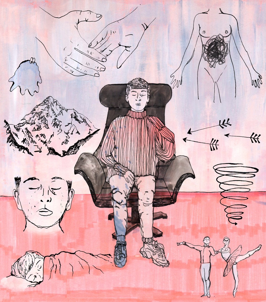 Therapie Illustratie door Charlotte Orr