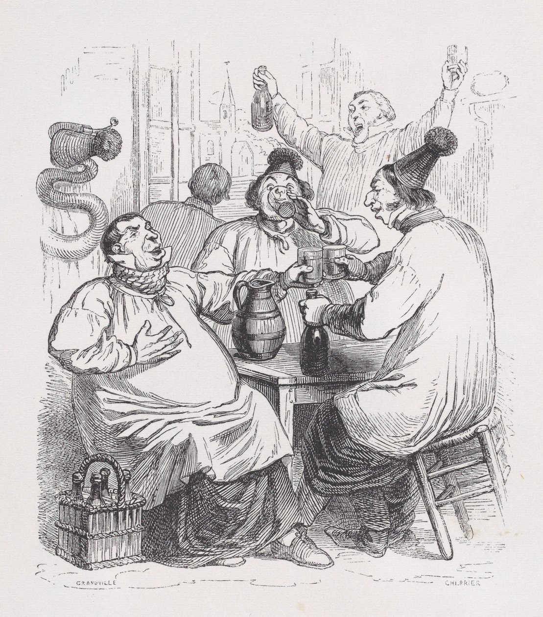 De parochiezangers uit De volledige werken van Béranger, 1836 door Cherrier