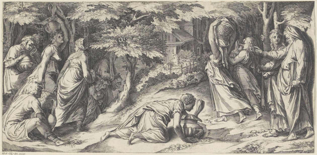 De Israelieten vluchten uit Egypte door Cherubino Alberti