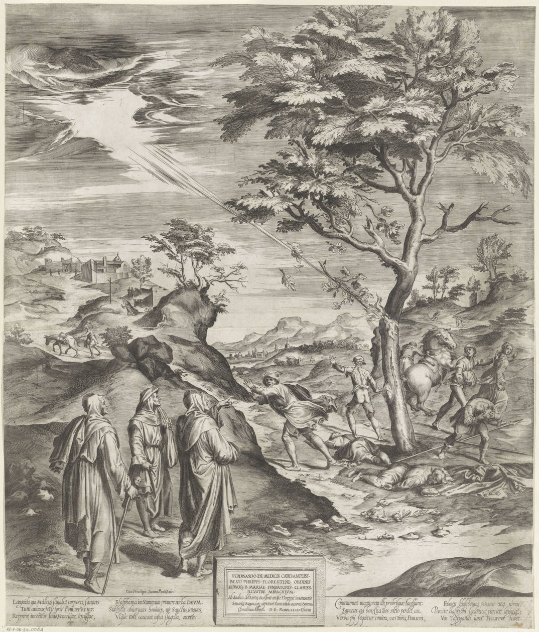 H. Filippus Benizi van de Servieten straft de godslasteraars door Cherubino Alberti