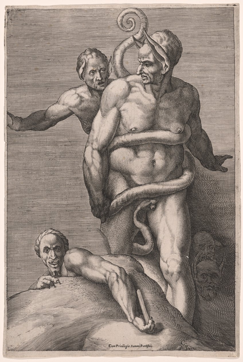 Minos en demonen, uit het Laatste Oordeel door Cherubino Alberti