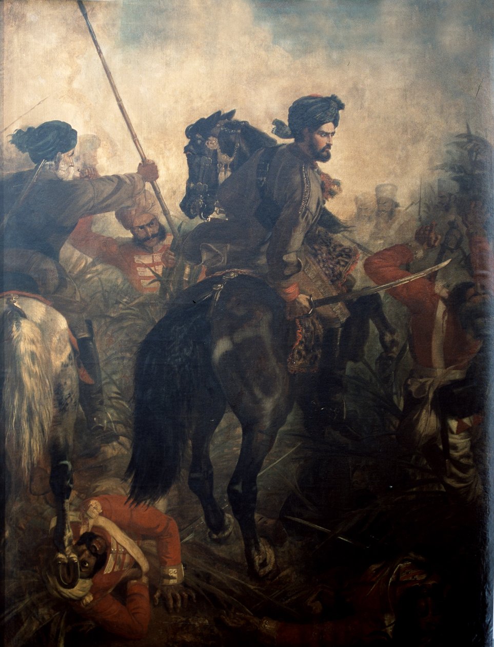 Kapitein Dighton MacNaghten Probyn bij de Slag om Agra op 10 oktober 1857, c.1860 door Chevalier Louis William Desanges