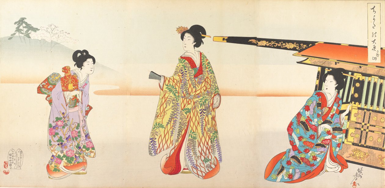 Chiyoda-kasteel album van vrouwen, 1895 door Chikanobu Yoshu