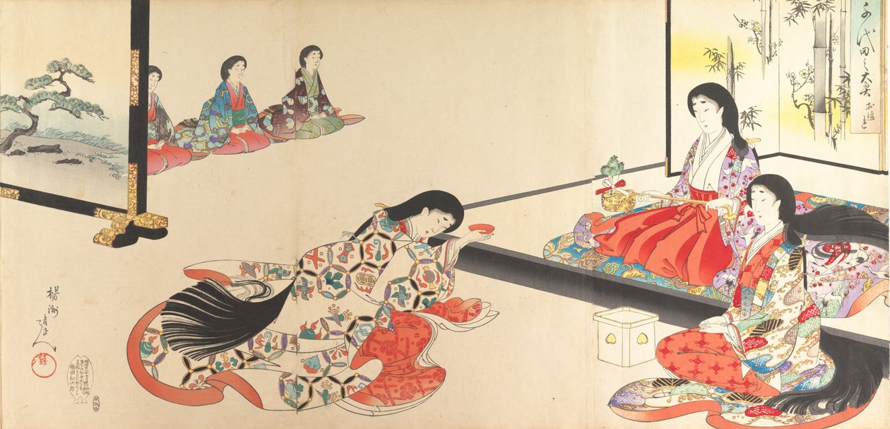 Chiyoda-kasteel Album van vrouwen, 1895 door Chikanobu Yoshu