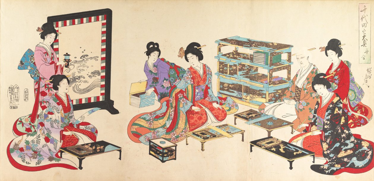 Chiyoda Kasteel Album van Vrouwen, 1895 door Chikanobu Yoshu