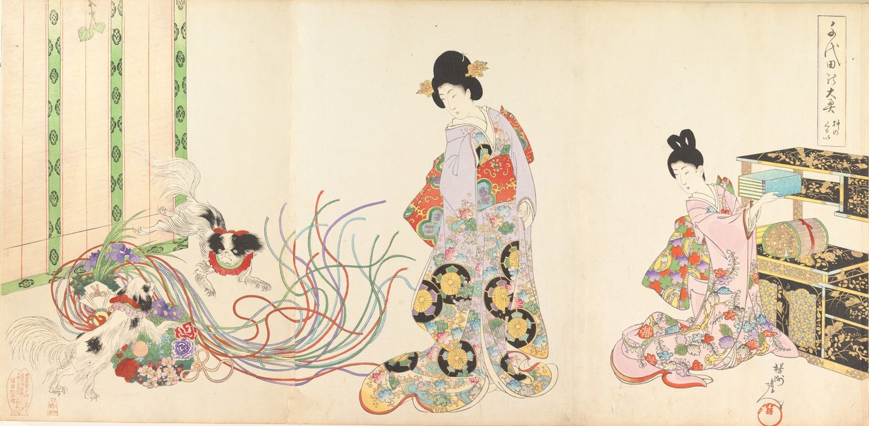 Chiyoda-kasteel Album van Vrouwen, 1895 door Chikanobu Yoshu