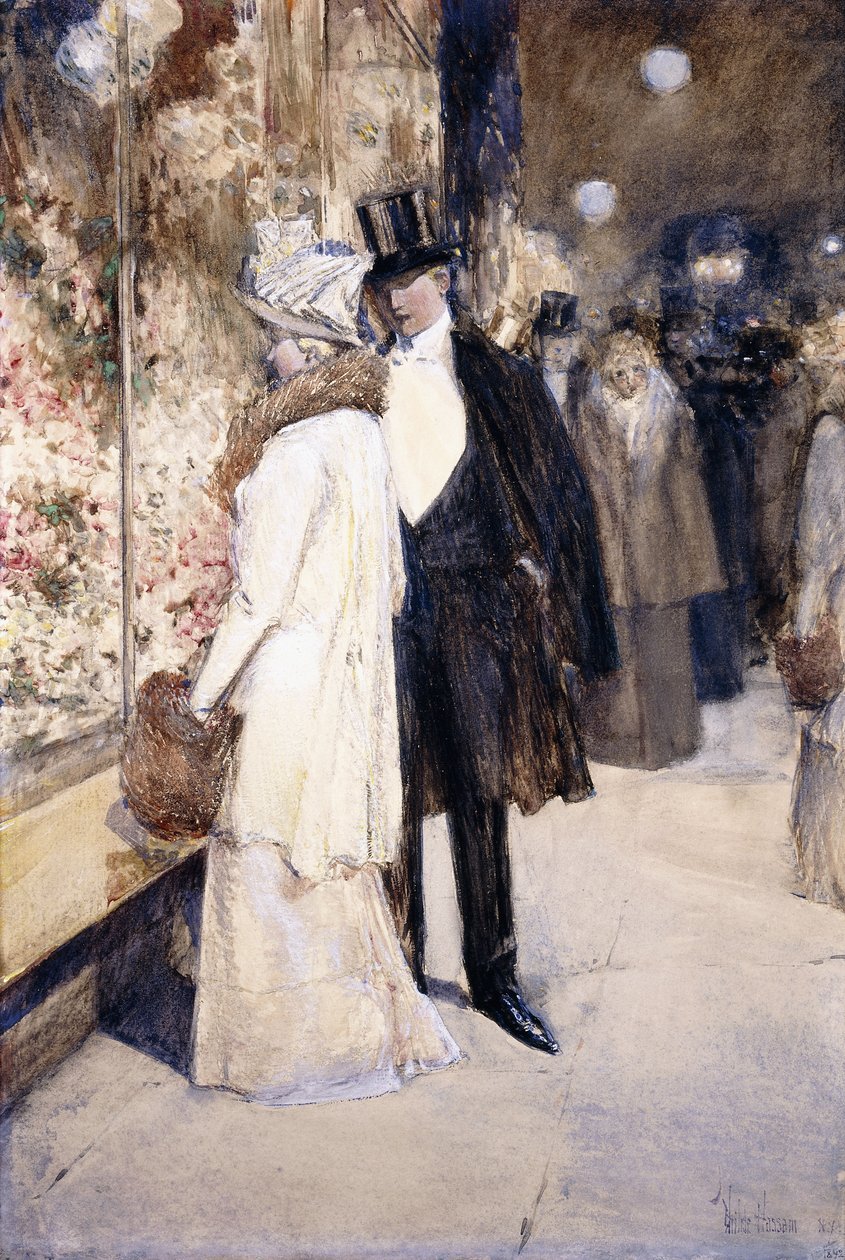 Een Nieuwjaarsnacht, New York door Childe Frederick Hassam