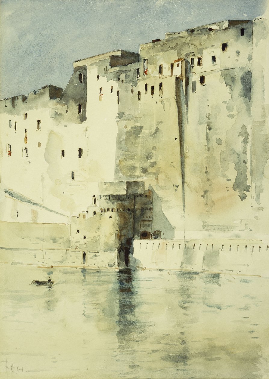 Oude vesting Napels door Childe Frederick Hassam