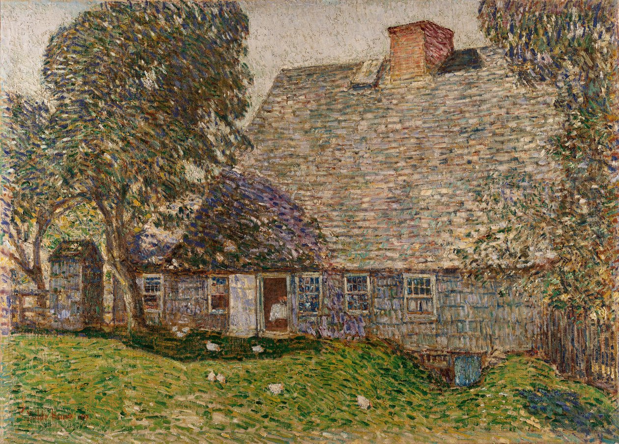 Het Oude Mulford Huis, East Hampton door Childe Frederick Hassam
