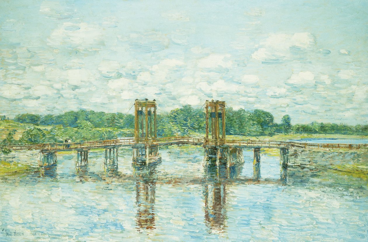 De tolbrug, New Hampshire, nabij Exeter door Childe Frederick Hassam