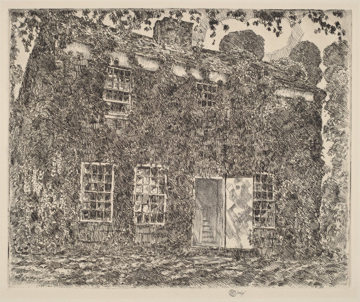 Home Sweet Home Cottage, nr. 3, Easthampton door Childe Hassam