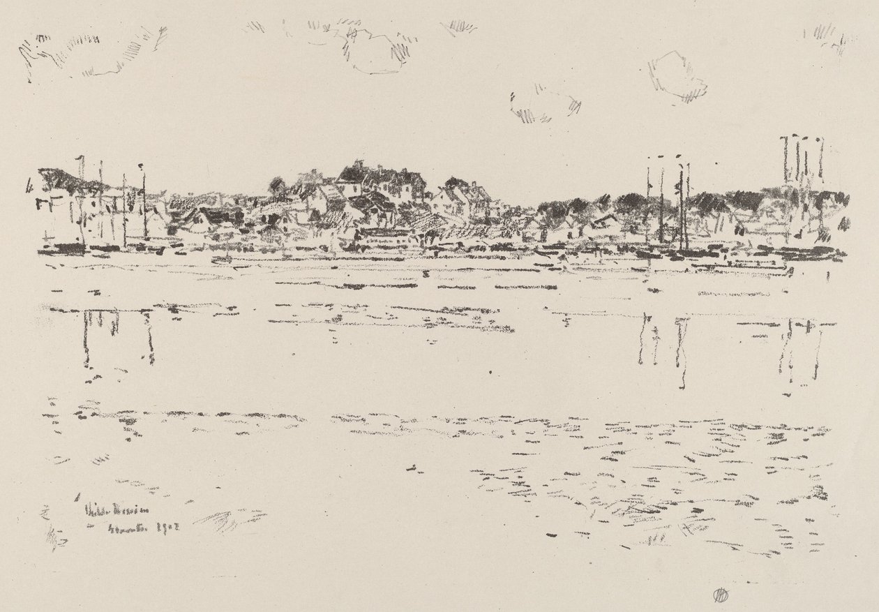 Binnenhaven door Childe Hassam