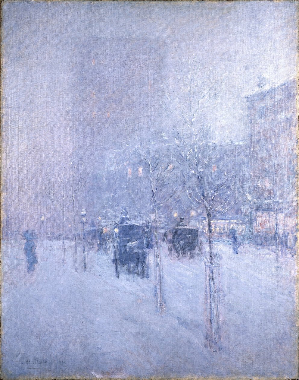 Laat in de middag, New York, winter door Childe Hassam