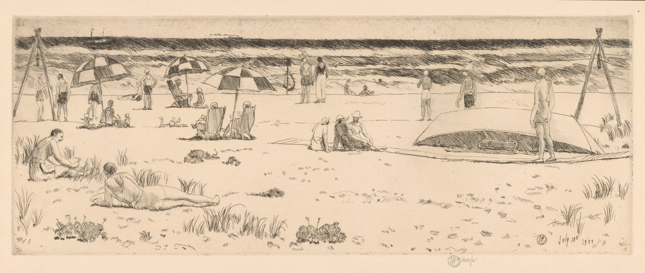 The Beach Club, Easthampton door Childe Hassam