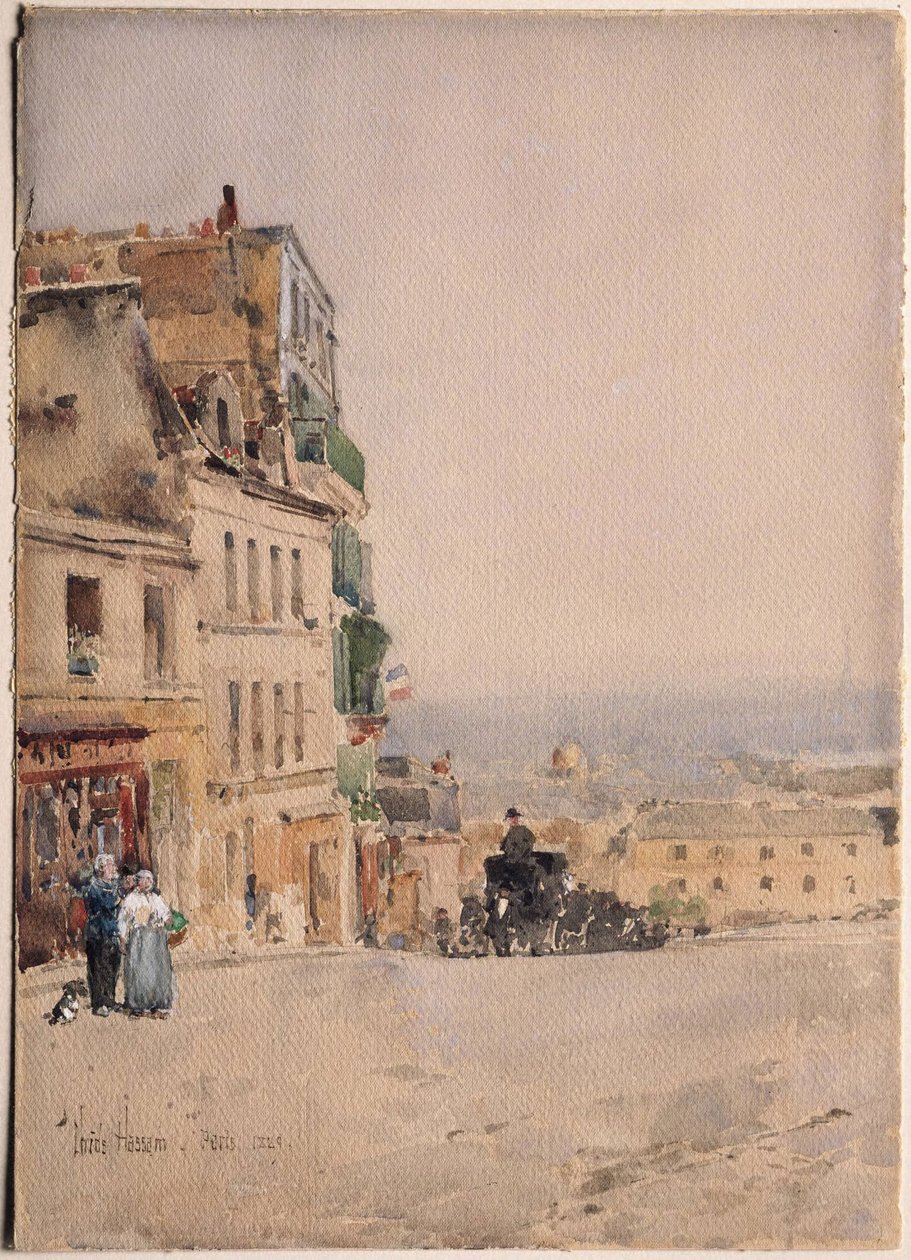 Uitzicht in Montmartre, Parijs door Childe Hassam