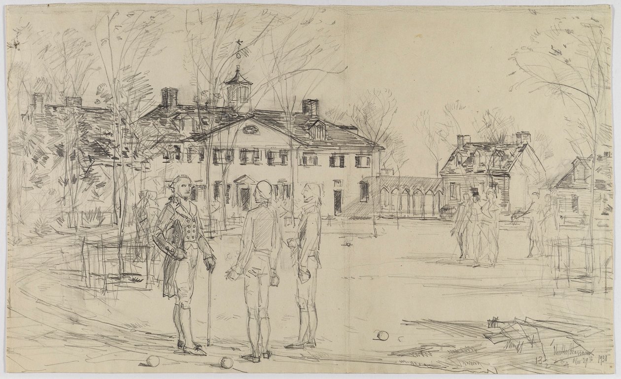 Washington in Mount Vernon door Childe Hassam