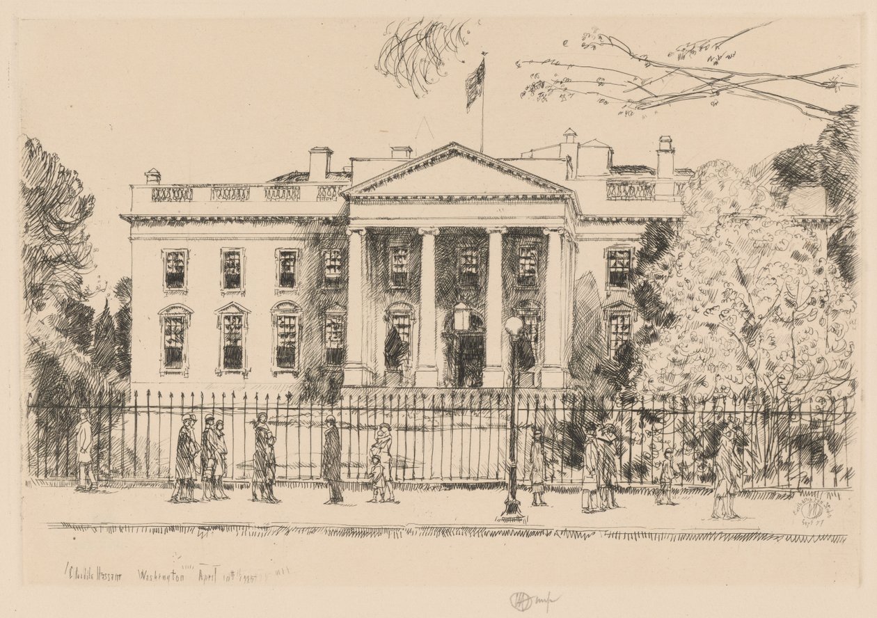 Witte Huis, Washington, 1925 door Childe Hassam