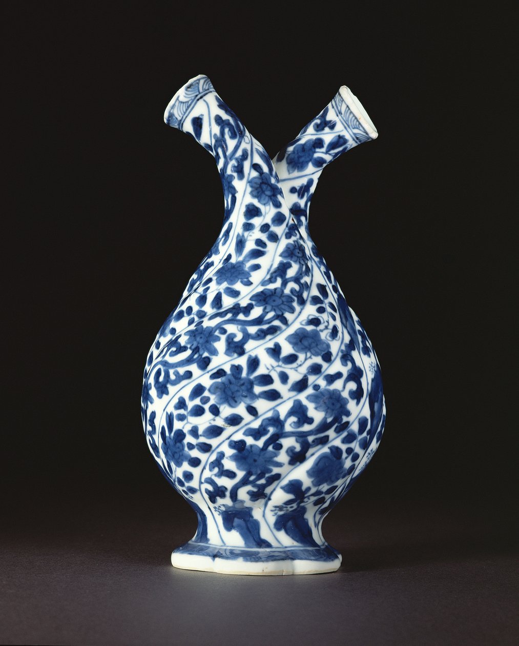 Blauw-witte dubbele fles in Europese glasvorm, Kangxi-periode (1662-1722) door Chinese School